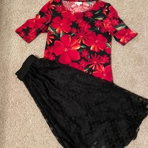 LuLaRoe Outfit - midi skirt size XXS - shirt size XS